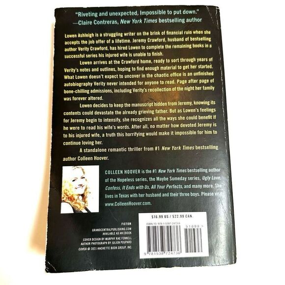 Verity by Colleen Hoover paperback - Picture 2 of 6